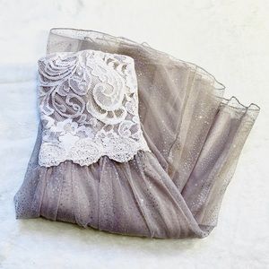 DEB Lace and Sparkle Strapless Formal Dress